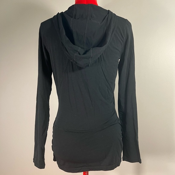 Long Sleeve Black Faux-Wrap Athletic Top - M - Picture 6 of 9
